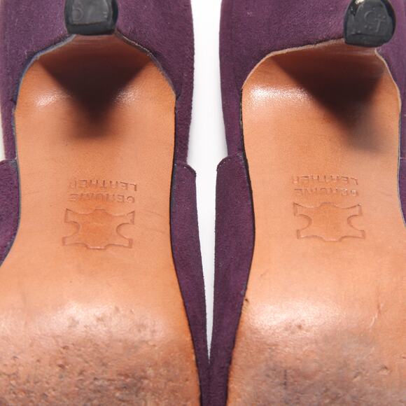 Vintage Doris Jene Purple Suede Slingback Pumps Heels Size 6.5M